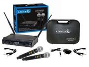 Microfone uh - 08 mm sem fio duplo uhf digital de bastão profissional