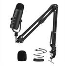 Microfone Usb Haomuren K66 Podcast + Pedestal Articulado