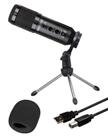 Microfone USB RAD Condensador Profissiona Homestudio Podcast
