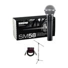Microfone vocal Shure SM58 Cardioid Dynamic com suporte e cabo