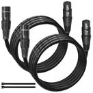 Microfone XLR Cables mudenx 3m, pacote com 2 unidades, macho para fêmea