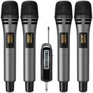 Microfones sem fio TONOR 4 TW361, alcance de 200 pés com receptor