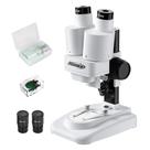 Microscópio AOMEKIE para crianças e estudantes, 20 x 40 x com lâminas de 10 unidades