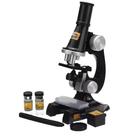 Microscópio de mesa com ampliação até 450x, luz led e kit de acessórios laboratoriais