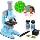 Microscópio Infantil Óptico Brinquedo Educativo Azul Castela