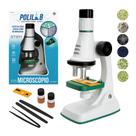 Microscópio Infantil Polilab Polibrinq Educativo Cientista 200x 600x 1200x Kit Completo STEM