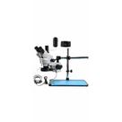 Microscopio trinocular 7050 branco + braço preto articulado