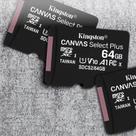 MicroSDHC Canvas Select Plus de 64 GB Kingston de 64 MB/s Le