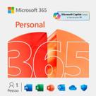 Microsoft Office 365 Personal 1 Ano, Até 5 dispositivos simultaneamente PC, Mac, tablet e smartphone, QQ200008