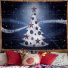 Microtecido de parede de árvore de Natal para tapeçaria 200x150cm