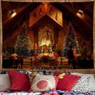 Microtecido de parede de árvore de Natal para tapeçaria 200x150cm