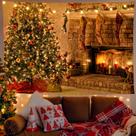Microtecido de parede de árvore de Natal para tapeçaria 200x150cm