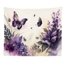 Microtecido de parede Tapeçaria Butterfly Flowers 150x130cm