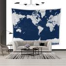 Microtecido de parede Tapeçaria World Map 150x130cm para quarto