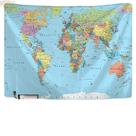 Microtecido de parede Tapeçaria World Map 200x150cm para decoração de quarto