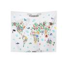 Microtecido para pendurar na parede Tapeçaria World Map 150x100cm