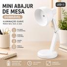 Mini Abajur de Mesa LED Branco Dobrável Compacto Luz Suave para Estudo Escritório e Quarto AAA Mini Abajur de Mesa LED Branco Dobrável Compacto Luz Suave para Estudo Escritório e Quarto AAA