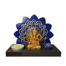 Mini Altar Ganesha em Resina com Espaço para Velas e Incensos