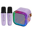 Mini alto-falante de karaokê com 2 microfones sem fio para crianças