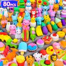 Mini Animal Erasers Palmatte 80 unidades para crianças e suprimentos de sala de aula