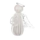 Mini Anjo Decorativo de Cristal Murano Uriel Quartzo Pérola Transparente Cristais Labone
