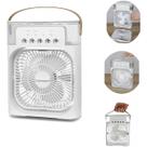 Mini Ar Condicionado Climatizador Umidificador Ventilador Portátil USB Led Quarto Sala Escritório Mesa Reservatório 600ml Alça