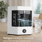 Mini Ar Condicionado Climatizador Usb Portátil Umidificador Cor Branco E Cinza Voltagem 110V Mini Ar Condicionado Climatizador Usb Portátil Umidificador Cor Branco E Cinza Voltagem 110V