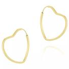 Mini Argola De Ouro 18k 750 Formato Coração