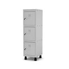 Mini Armário Guarda Volume Locker Roupeiro 1 Vão 3 Portas MGRF501/3 Cinza - Pandin