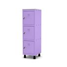 Mini Armário Guarda Volume Locker Roupeiro 1 Vão 3 Portas MGRF501/3 Lilás - Pandin