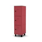 Mini Armário Guarda Volume Locker Roupeiro 1 Vão 3 Portas MGRP501/3 Vermelho - Pandin
