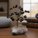 Mini Arvore Com Pedra Natural Base Ametista Enfeite Energia