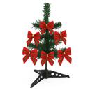 Mini Árvore de Natal Decorada 30cm com 6 Laços Vermelho e Verde Galão Mini Árvore de Natal Decorada 30cm com 6 Laços Vermelho e Verde Galão