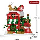 Mini Árvore De Natal Para Crianças, Modelo De Casa Do Papai Noel, Blocos De Construção Micro DIY, Mini Árvore De Natal Para Crianças, Modelo De Casa Do Papai Noel, Blocos De Construção Micro DIY,