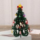 Mini árvore natal de mesa enfeite natalino presente estrela verde enfeitado