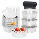 Mini assadeiras para bolos LNYZQUS 300 ml/pacote com 80 tampas brancas