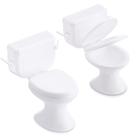Mini assento de banheiro Toy Doll House Furniture, 2 peças brancas