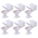 Mini assento sanitário Toy Doll House Furniture 1:12 jardas x6