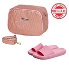 Mini Bag Matelassê Feminina Transversal Rosa + Chinelo Macio Slide Flexível Moderno Mini Bag Matelassê Feminina Transversal Rosa + Chinelo Macio Slide Flexível Moderno