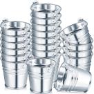 Mini baldes galvanizados Potchen, pacote com 50 unidades, 5x5x4 cm, metal
