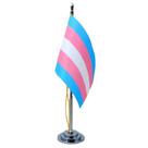 Mini Bandeira De Mesa Transgênero Poliéster 15 Cm (mastro)