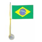 Mini Bandeira Do Brasil C/ Ventosa Poliéster (5,5cm X 8,5cm)