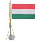 Mini Bandeira Hungria C/ Ventosa Poliéster (5,5cm X 8,5cm) 15 cm Mastro