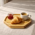 Mini Bandeja Octogonal Petisqueira Madeira Decorativa 18cm