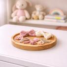Mini Bandeja Redonda Madeira Porta Acessórios Infantil 18cm