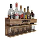 Mini Bar Barzinho de Parede Suspenso 100% Mdf - Boteco - 60 x 26 Nogueira