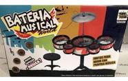 Mini Bateria Musical Infantil Tambor Baquetas Jazz Drum Com Banquinho. Mini Bateria Musical Infantil Tambor Baquetas Jazz Drum Com Banquinho.