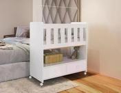 Mini Berço 2 Gavetas sem Colchão Moisés Completa Móveis Branco