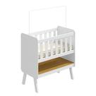 Mini berço 3 em 1 guti com colchao branco/amendoa - moveis peroba