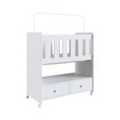 Mini Berço Branco com Gavetas e Colchão Completa Móveis